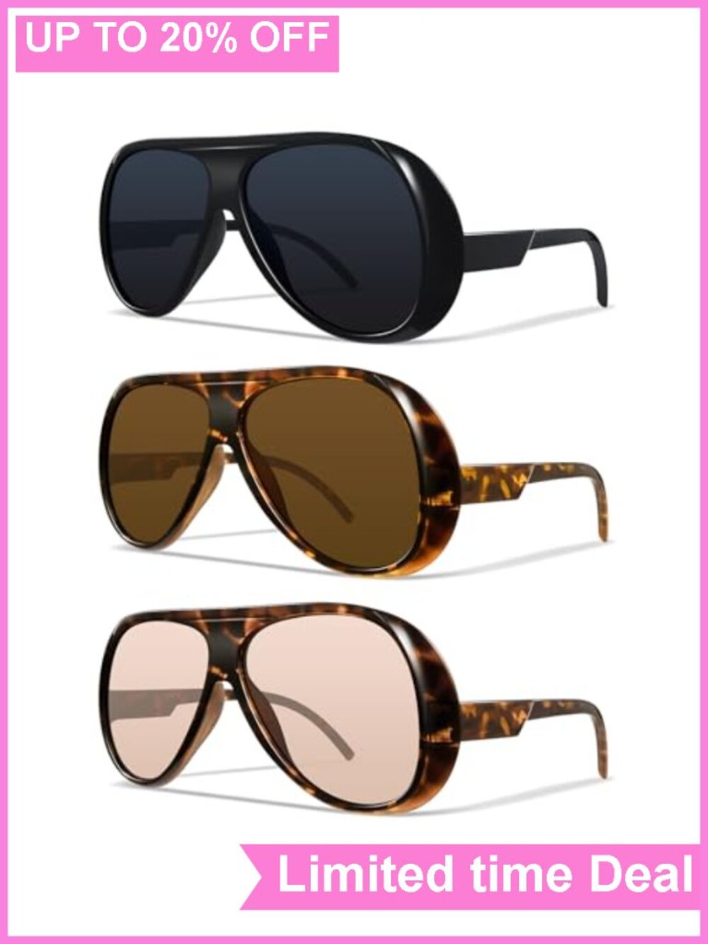 Aviator Sunglasses for Women Retro Oversized UV400 Protection Polarized